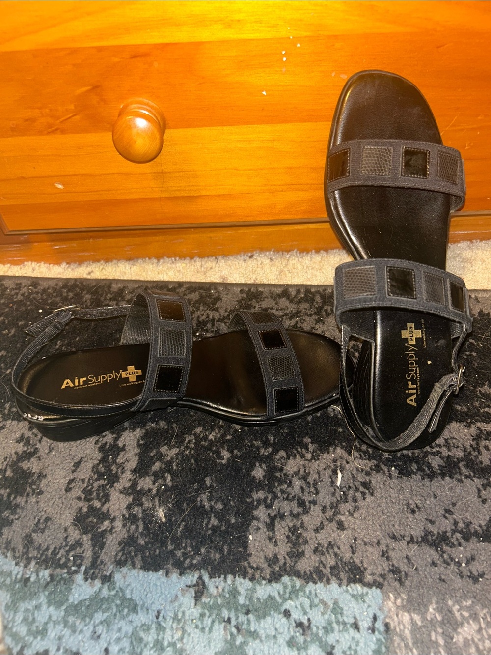 Source Unknown Black Air Supply Plus Women’s Strappy Sandals
